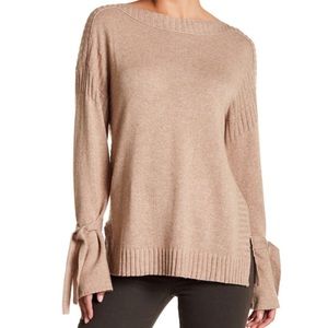 Lucky Brand cashmere blend tie sleeve sweater